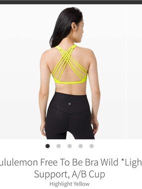 lululemon Highlight Yellow Free To Be Strappy Sports Bra